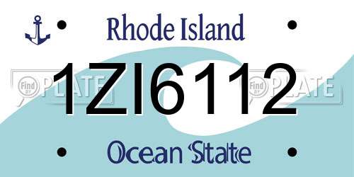 1ZI6112 Rhode Island License Plate