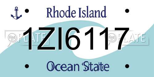 1ZI6117 Rhode Island License Plate