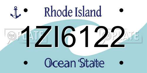 1ZI6122 Rhode Island License Plate
