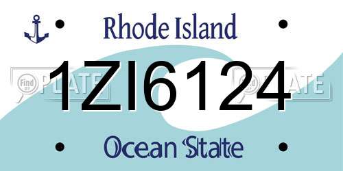 1ZI6124 Rhode Island License Plate