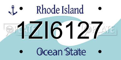 1ZI6127 Rhode Island License Plate