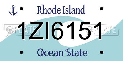 1ZI6151 Rhode Island License Plate