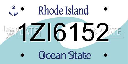 1ZI6152 Rhode Island License Plate