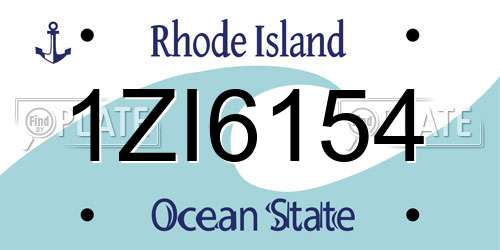 1ZI6154 Rhode Island License Plate