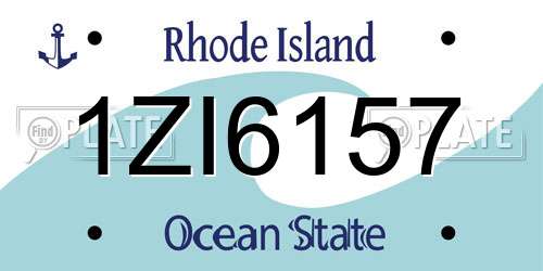 1ZI6157 Rhode Island License Plate