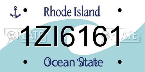 1ZI6161 Rhode Island License Plate