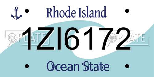 1ZI6172 Rhode Island License Plate