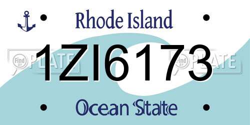 1ZI6173 Rhode Island License Plate