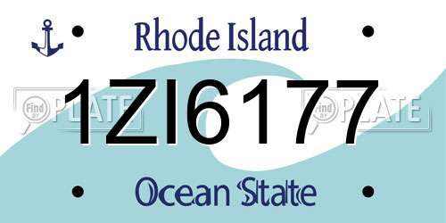 1ZI6177 Rhode Island License Plate
