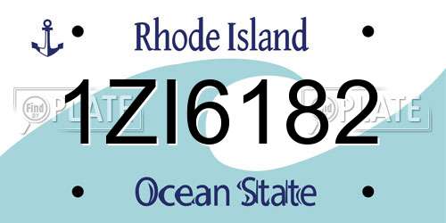 1ZI6182 Rhode Island License Plate
