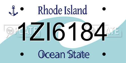 1ZI6184 Rhode Island License Plate