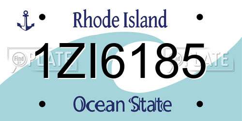 1ZI6185 Rhode Island License Plate