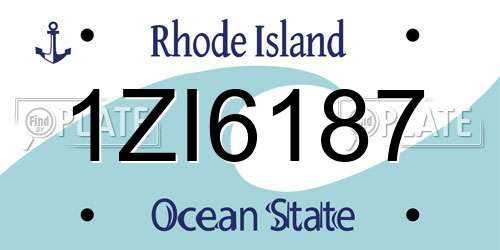 1ZI6187 Rhode Island License Plate