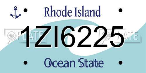 1ZI6225 Rhode Island License Plate