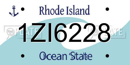 1ZI6228 Rhode Island License Plate
