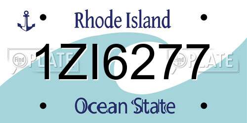1ZI6277 Rhode Island License Plate