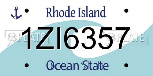 1ZI6357 Rhode Island License Plate