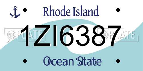 1ZI6387 Rhode Island License Plate