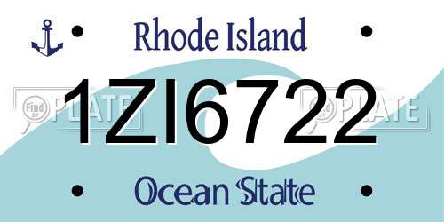 1ZI6722 Rhode Island License Plate