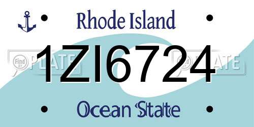 1ZI6724 Rhode Island License Plate