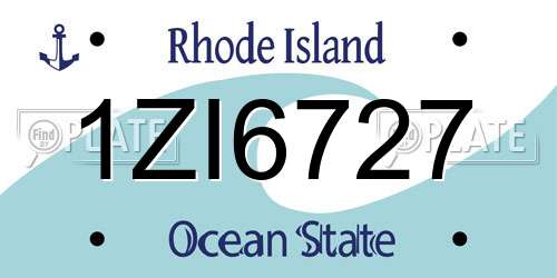 1ZI6727 Rhode Island License Plate