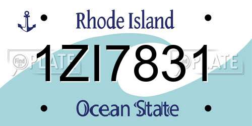 1ZI7831 Rhode Island License Plate