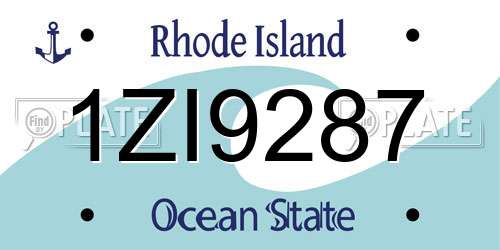1ZI9287 Rhode Island License Plate