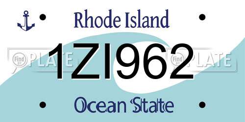 1ZI962 Rhode Island License Plate