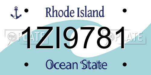 1ZI9781 Rhode Island License Plate
