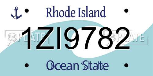 1ZI9782 Rhode Island License Plate