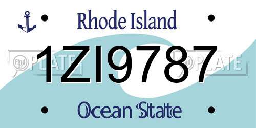 1ZI9787 Rhode Island License Plate