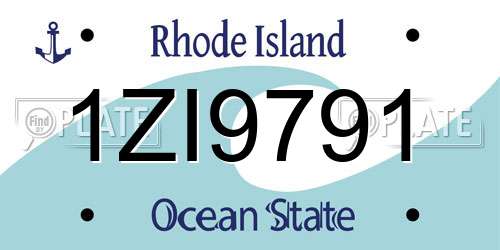 1ZI9791 Rhode Island License Plate
