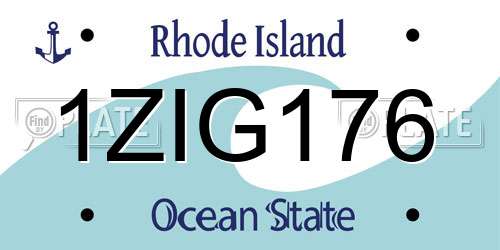 1ZIG176 Rhode Island License Plate