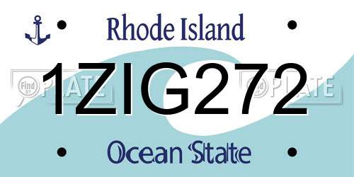 1ZIG272 Rhode Island License Plate
