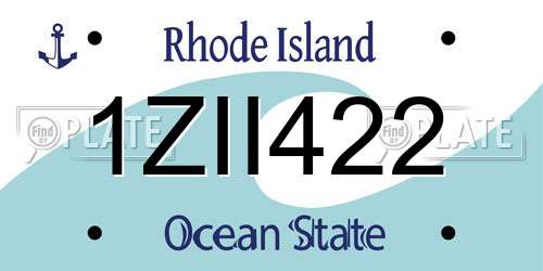 1ZII422 Rhode Island License Plate