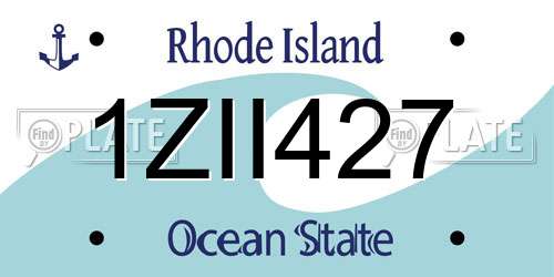 1ZII427 Rhode Island License Plate