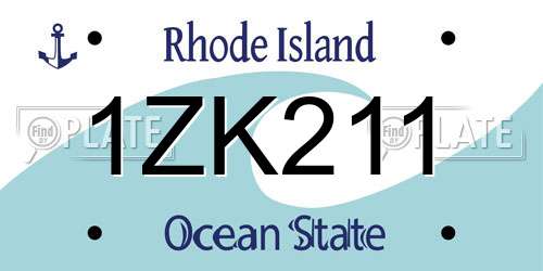 1ZK211 Rhode Island License Plate
