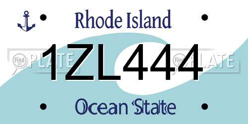1ZL444 Rhode Island License Plate