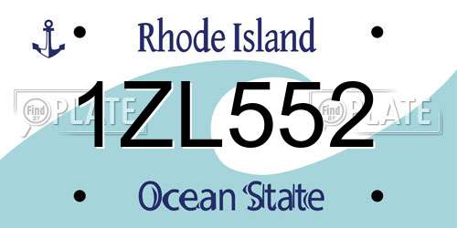 1ZL552 Rhode Island License Plate