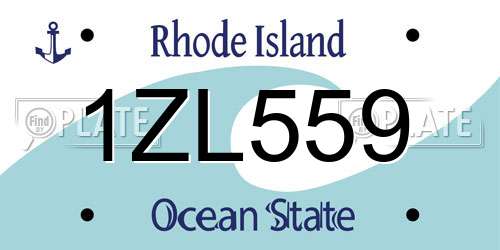 1ZL559 Rhode Island License Plate