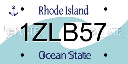 1ZLB57 Rhode Island License Plate