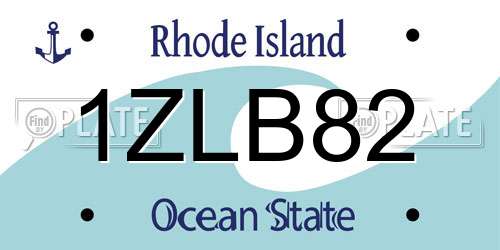 1ZLB82 Rhode Island License Plate