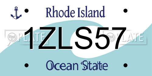 1ZLS57 Rhode Island License Plate