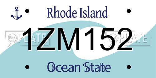 1ZM152 Rhode Island License Plate