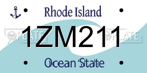 1ZM211 Rhode Island License Plate
