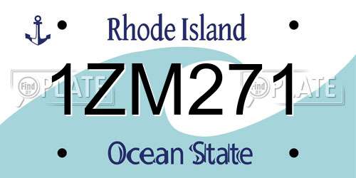 1ZM271 Rhode Island License Plate