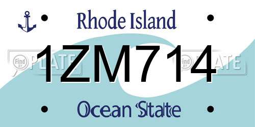 1ZM714 Rhode Island License Plate