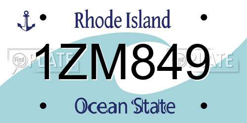 1ZM849 Rhode Island License Plate