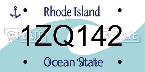 1ZQ142 Rhode Island License Plate