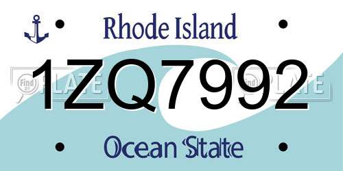 1ZQ7992 Rhode Island License Plate
